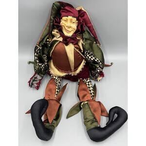 Wayne Kleski Katherine's Collection Jester Doll Music Notes Mardi Gras 22” READ